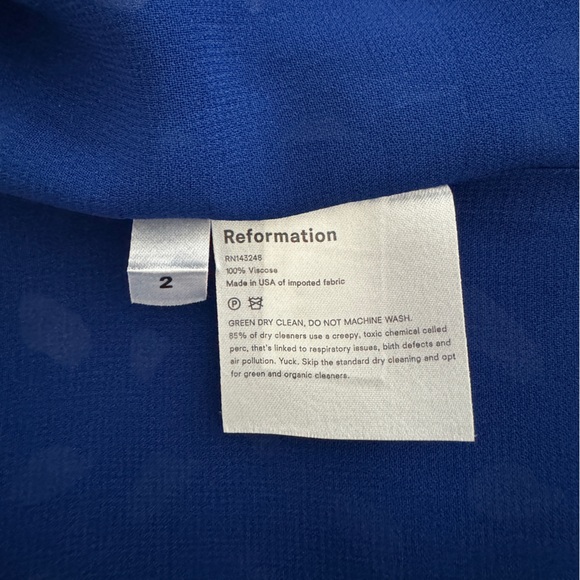 Reformation Kourtney Midi Slit Dress in Moray size 2 - Picture 9 of 14